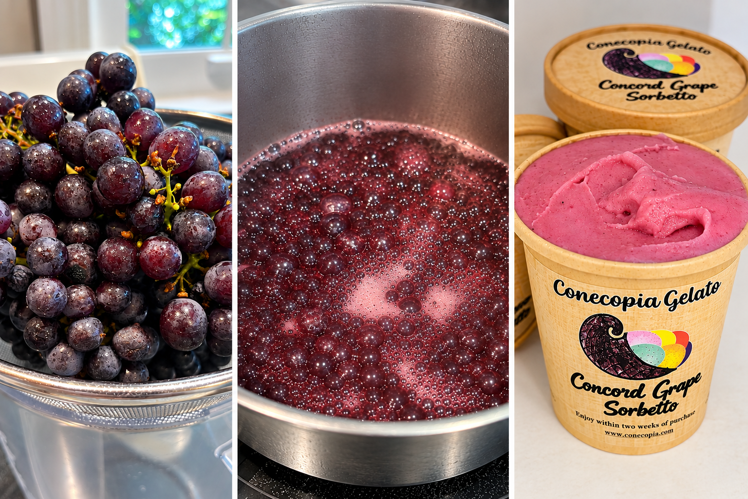 Grape sorbetto trio