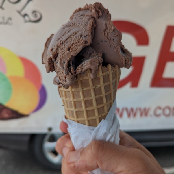 One pint of Belgian Chocolate gelato.
